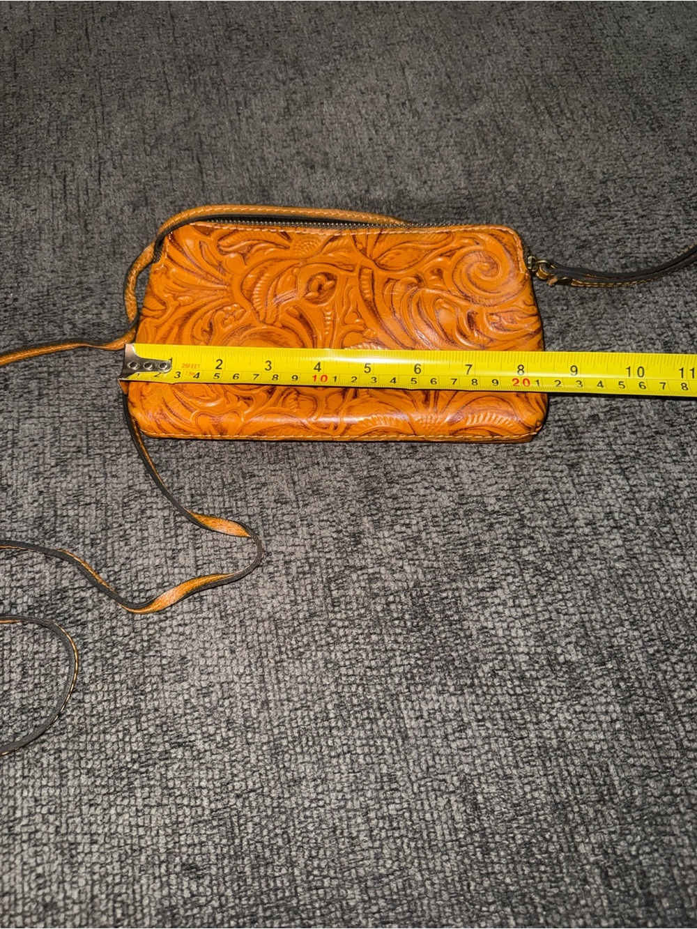 Patricia Nash Apricale Gold Tooled Leather Crossbody Wristlet Bag - Picture 5 of 10